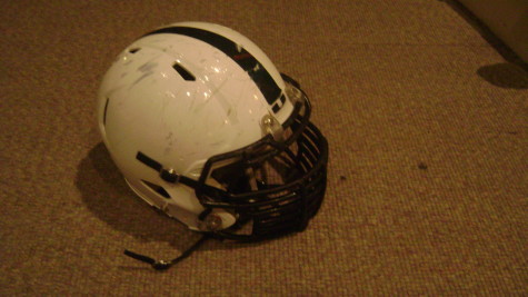 An Urbana High School football helmet. 