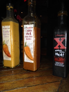 Nandos hot sauce from mildest to hottest.  