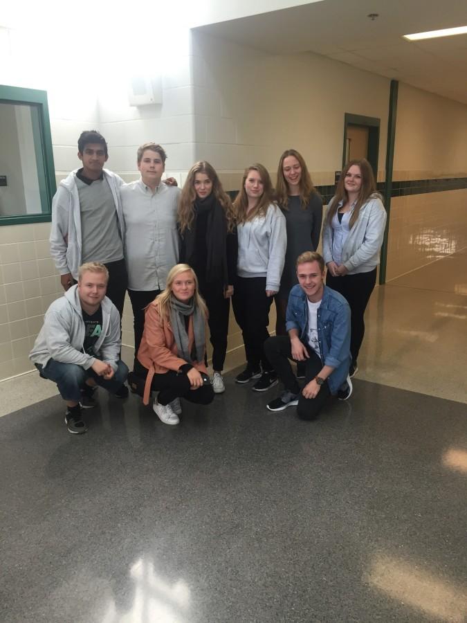 A group of the Danish students who visited Urbana High School.