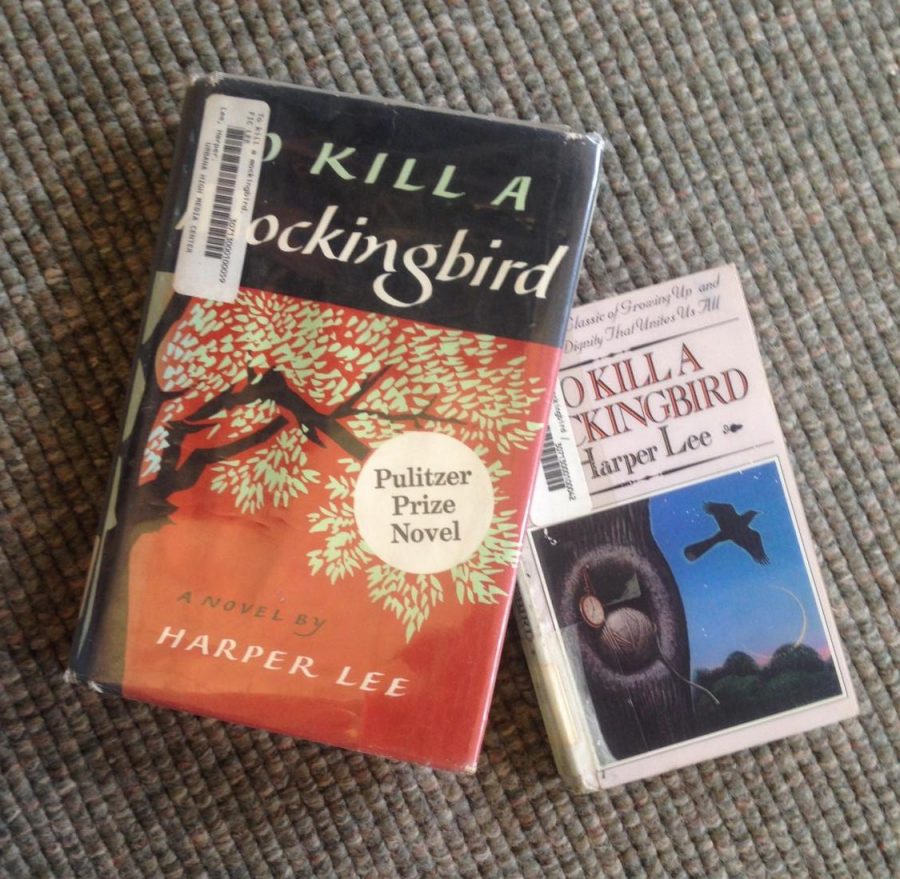Copies of To Kill a Mockingbird from the Urbana High School library.