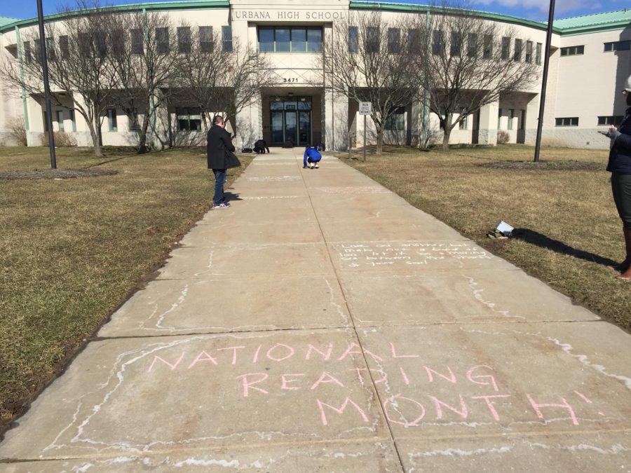 Urbana Celebrates National Reading Month with Sidewalk Poetry After School: Photo of the Day 3/5/19