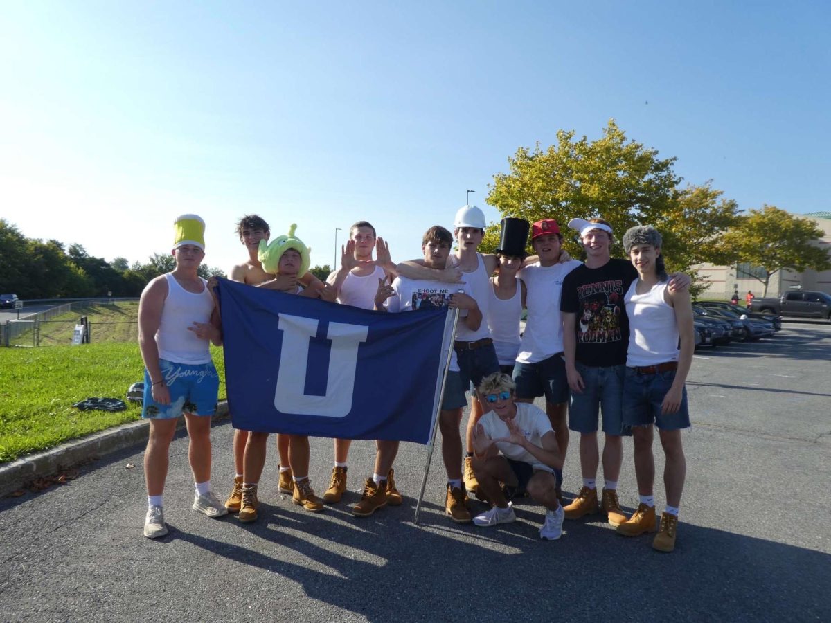 Urbaniacs line up for pre-game photo, showcasing their school spirit (Jp McEvoy, Tristan Vetter, Austin Drabick, Mason Johnson, Vince Corso, Andrew Paschke, Aiden Garwood, Rj Roche, Sean Pyles, William McLeod)