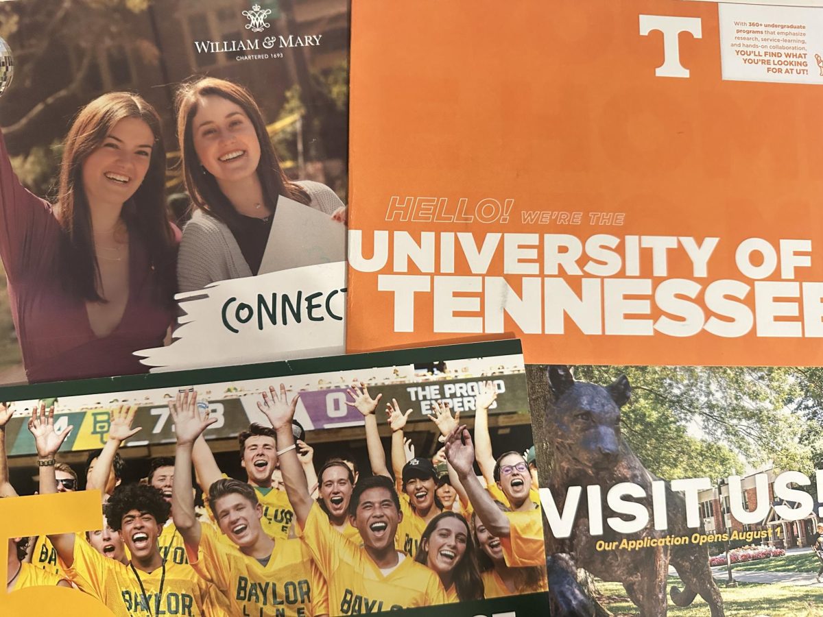 Pamphlets provided by colleges to attract High School students. 