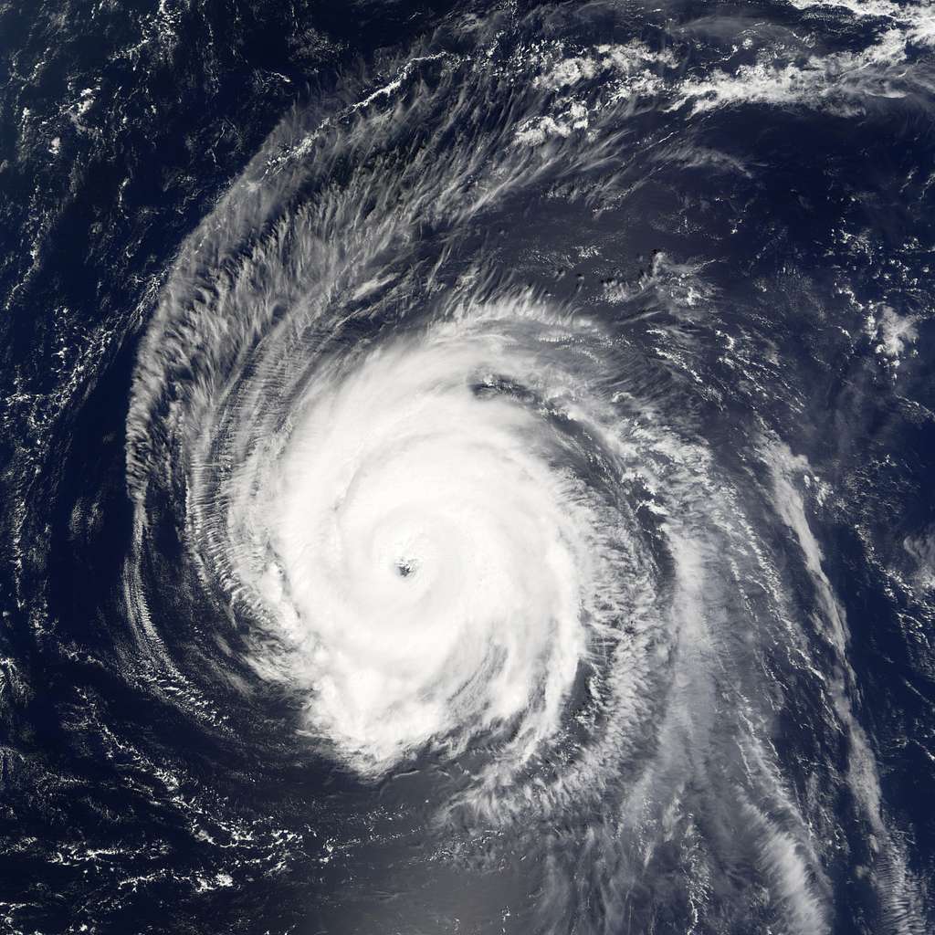 Satellite view captures the huge size of the hurricane. Photo by NARA & DVIDS Public Domain Archive is licensed under Public Domain Mark 1.0 Universal