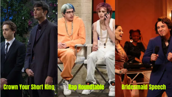 Three of SNL's most popular skits with some of Gen Z's favorite celebrities. (Left to Right) Marcello Hernandez, Jacob Elordi, Pete Davidson, Timothée Chalamet, and Ariana Grande. 