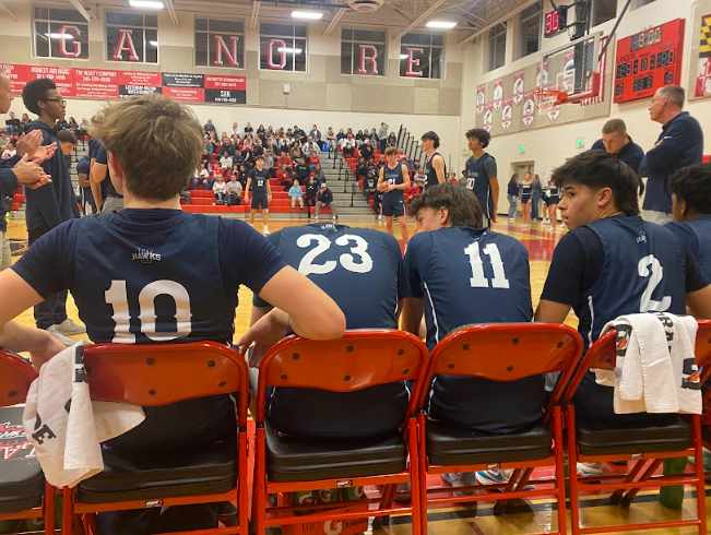 Tristan Thompson, Mason Johnson, Sean Pyles, and Diego Orellana wait to be called to the court, mentally preparing for the game.