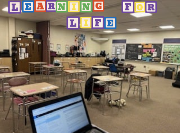 The Learning for Life Classroom pictured, photograph by Ms. O'Brien, while text added by Gloriousmary Ndalama.