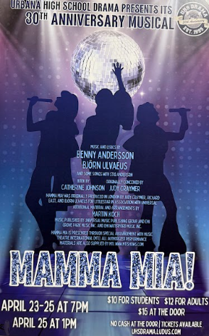 Urbana's adaptation of the Mamma Mia! poster, designed by Ella Chicoine.